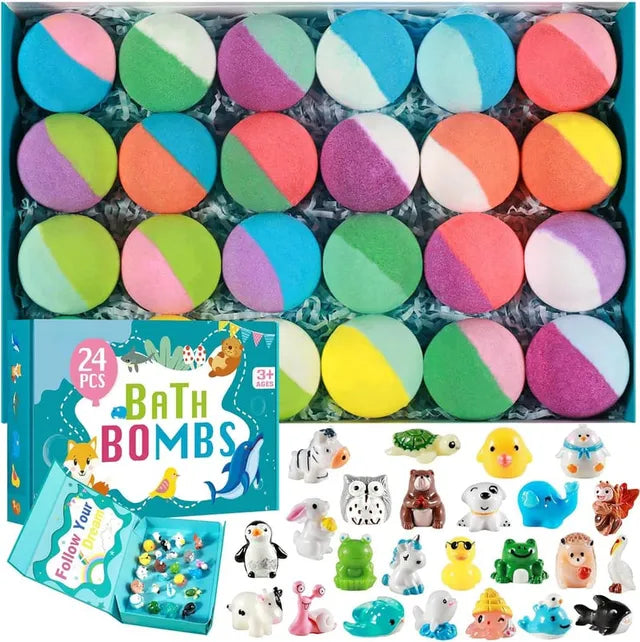 Natural Bath Bombs for Kids with Mega Bubbles & Surprise Inside 🥚