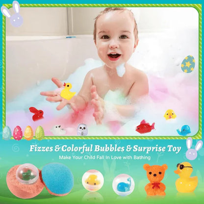 Natural Bath Bombs for Kids with Mega Bubbles & Surprise Inside 🥚