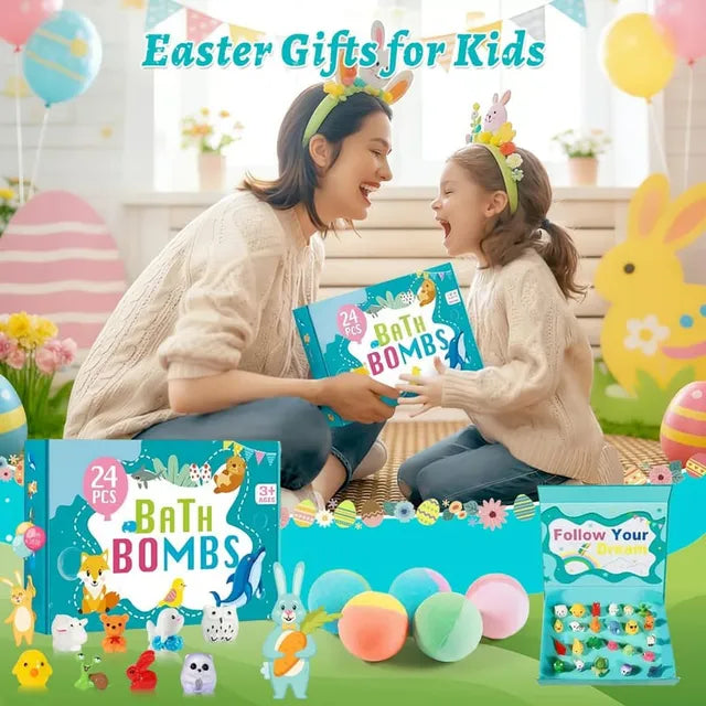 Natural Bath Bombs for Kids with Mega Bubbles & Surprise Inside 🥚