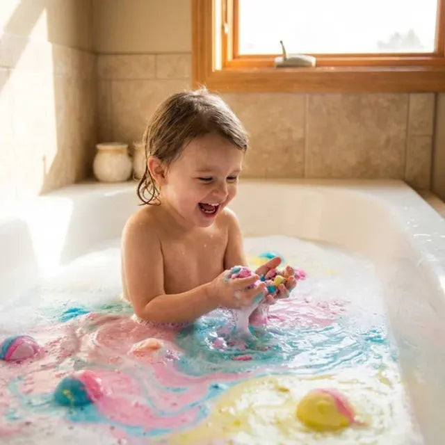 Natural Bath Bombs for Kids with Mega Bubbles & Surprise Inside 🥚