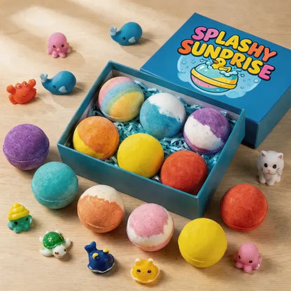 Natural Bath Bombs for Kids with Mega Bubbles & Surprise Inside 🥚